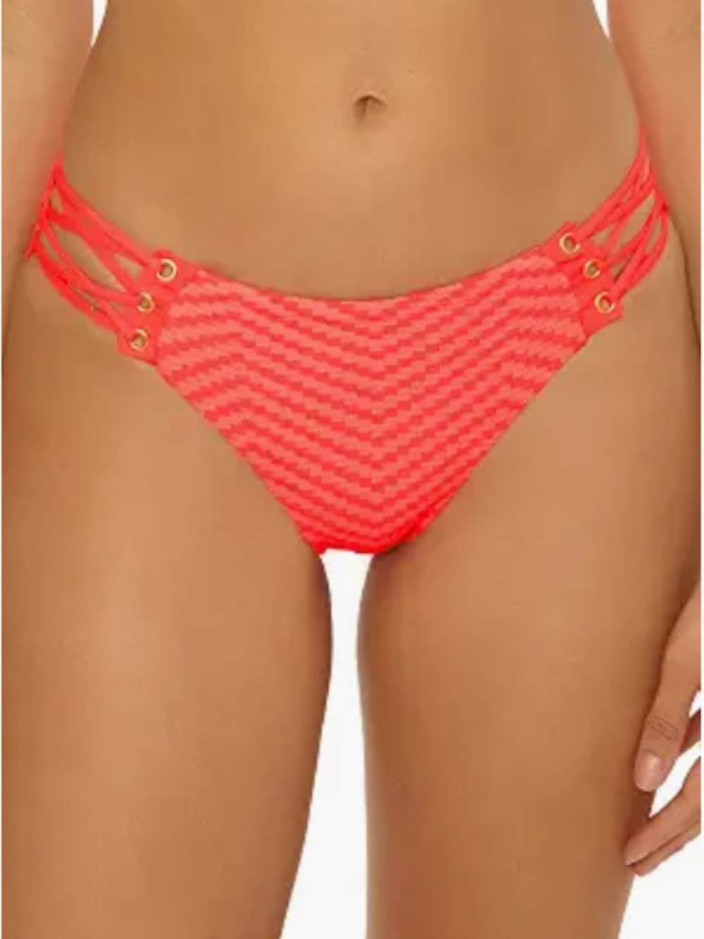 BECCA Women's Connect Hipster Bikini Bottom Swimsuit Red Size M 8350